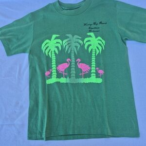 VINTAGE Pro Ts 50/50 Weight Blend Green Bahamas Vacation Shirt For Men LG FAIR